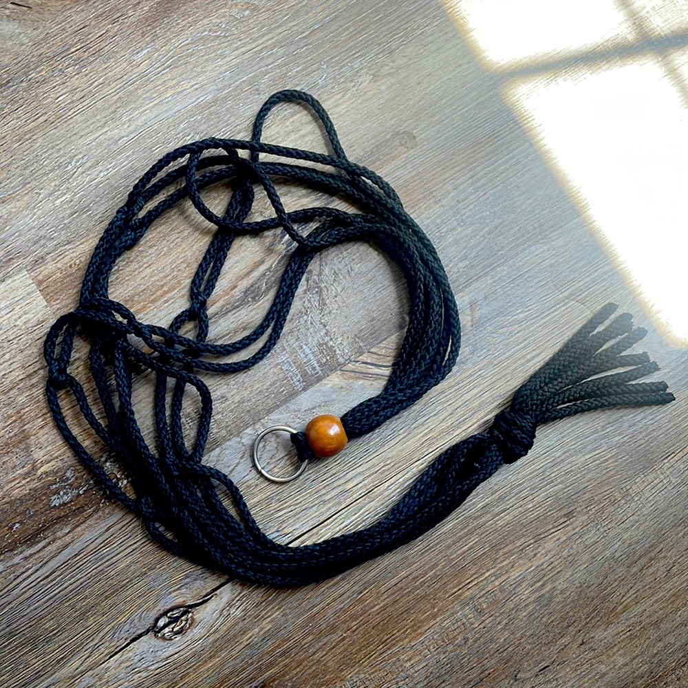 🪴 Black Macramé Plant Hanger | Boho Hanging Planter Holder